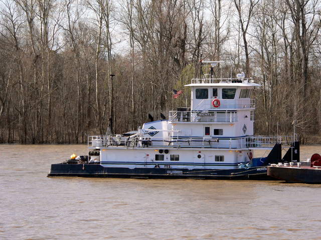 , Towboats, Pushboats, Barges, Mississippi, Ohio, River, Towboat, Barge - Wichita(20080302)REDunbar P1050606